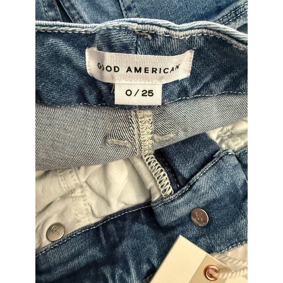 Good American Good Legs Jeans Womens 0/25 Blue Distressed Skinny Stretch Denim - Picture 9 of 11
